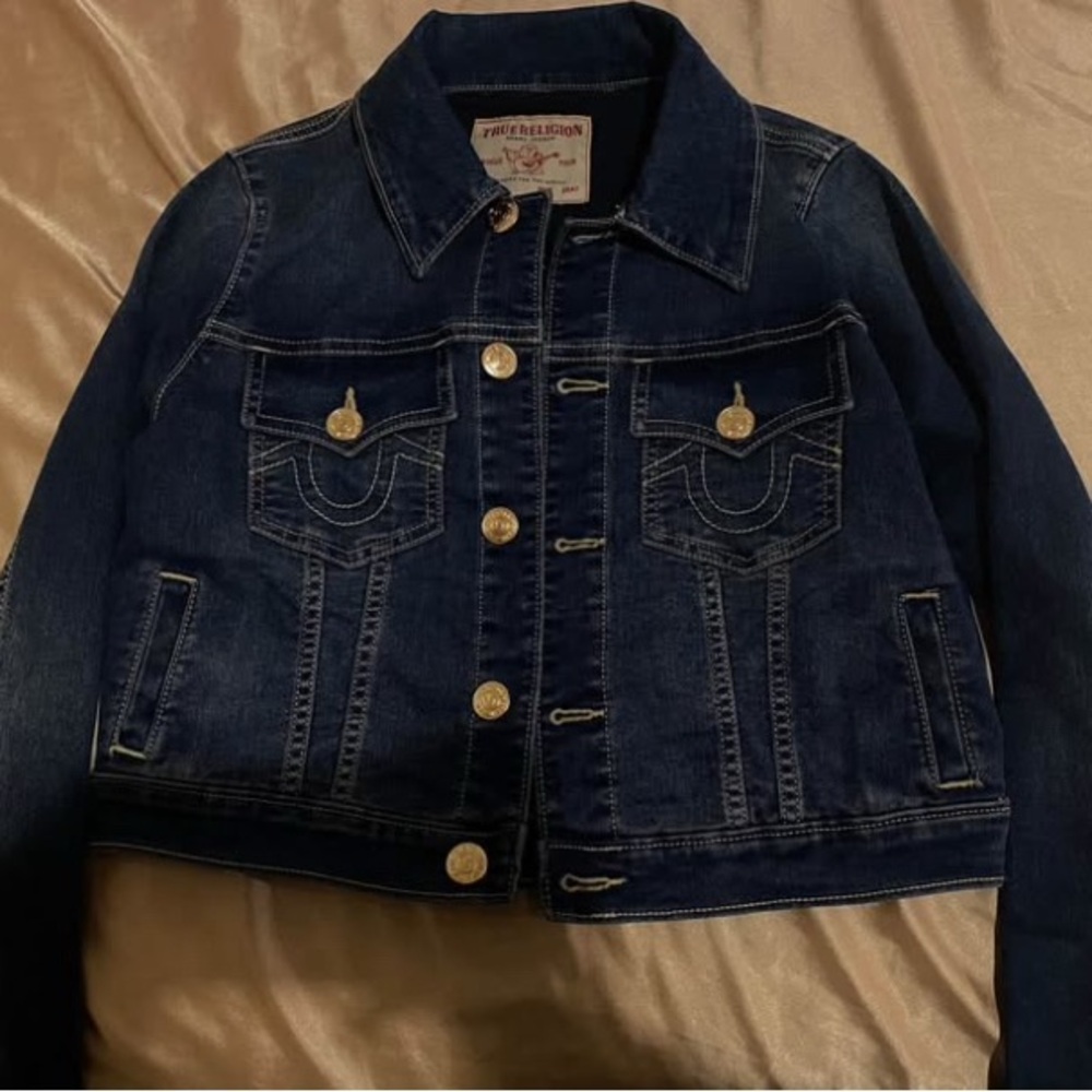 True Religion Blue Jean Jacket Classic Denim Style